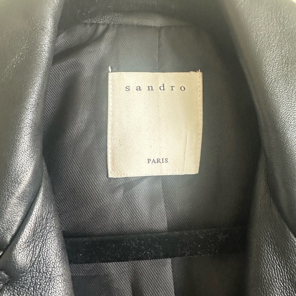 Sandro Black Leather Biker Jacket - Picture 5 of 6